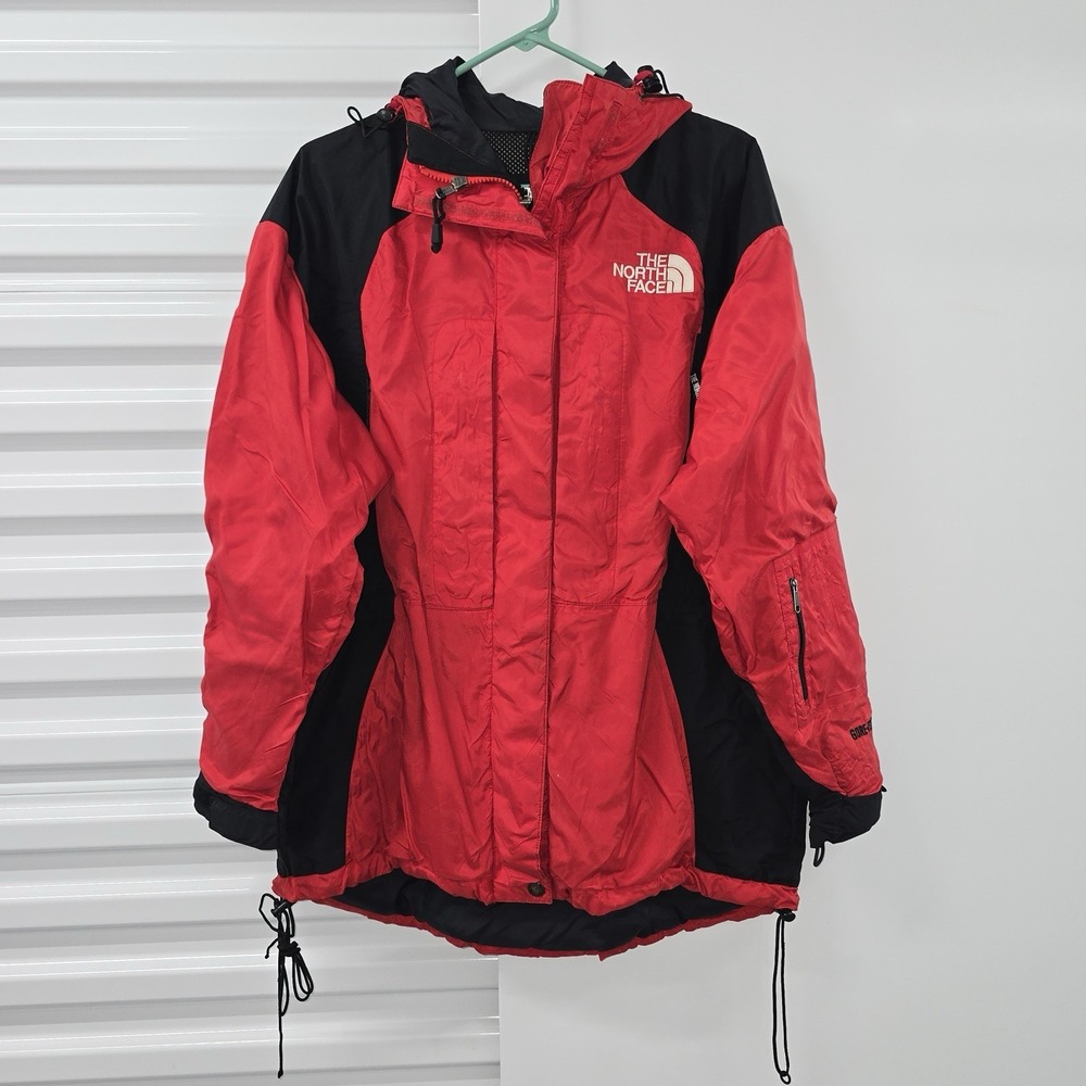 The North Face Womens M Gore-Tex Hooded Ski Shell Jacket Red Black